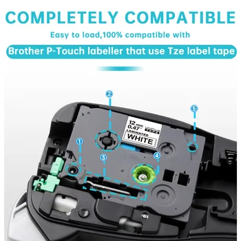 Absonic 4GAB EU Marķējuma Lentes Brother Labeler Celtniecības-435 Celtniecības-535 P-touch Etiķetes Maker Kasetes Frāzi Printera Lente PT-D210 PT-H110