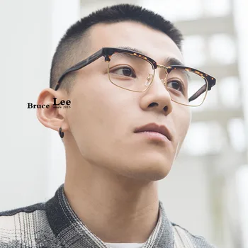 Acetāta Brilles Rāmis Vīriešu, Metāla Kvadrātveida 2019 Sievietēm, Daļēji Bez Apmales Recepšu Brilles Pusi Optisko Rāmis Nerd Brilles Briļļu