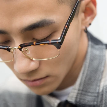 Acetāta Brilles Rāmis Vīriešu, Metāla Kvadrātveida 2019 Sievietēm, Daļēji Bez Apmales Recepšu Brilles Pusi Optisko Rāmis Nerd Brilles Briļļu