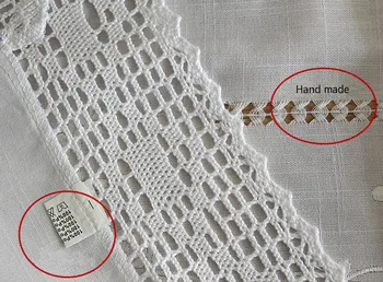 Amerikāņu Balta Mežģīņu Dinning Galdauts Roku zīmētas Dzijas Embroideried galdautu Kokvilnas Veļu, Galda Segums Ledusskapis TV Vāciņu
