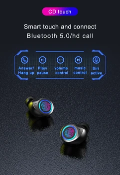 AMTER TW80 TWS Bluetooth Austiņas Taisnība Bezvadu 5.0 Austiņas Sporta Darbojas Stereo Austiņas Atbalsta iOS/Android Tālruņiem