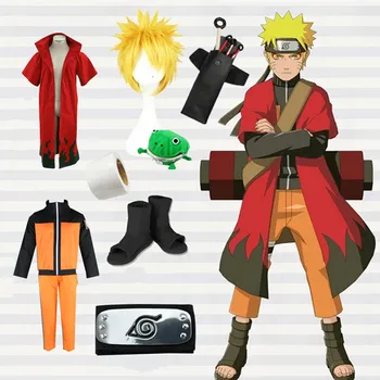 Anime cosplay Naruto Uzumaki Whirlpool Cosplay Galvenā Tēma Apmetnis Apmetnis + jaka + bikses Cosplay Tērpu Halloween