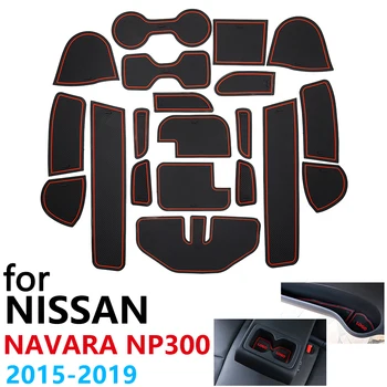 Anti-Slip Gumiju Kausa Pildītās Durvis Groove Mat Nissan Navara NP300 D23. Gadam~2017 2019 Piederumi, Auto Uzlīmes mat tālruni