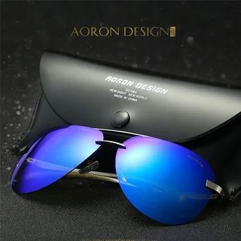 AORON Unisex Sakausējuma Vīriešu Saulesbrilles Polarizētu Pārklājumu, Spoguļi Saules Brilles Oculos Vīriešu Briļļu Aksesuāri Vīriešiem