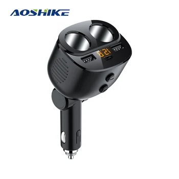 AOSHIKE Auto piepīpētāja Ligzdas Sadalītājs Auto Dual USB + Tipa C QC 3.0 Ātri Uzlādēt Automašīnas Lādētāju Strāvas Adapteris 80W 2020