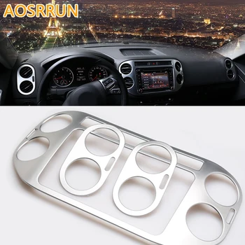 AOSRRUN Auto Piederumi auto stils ABS Auto gaisa kondicionēšanas kontaktligzdas Segums, Volkswagen, VW Tiguan MK1 2011. -.g.