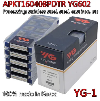 APKT160408PDTR YG602 oriģināls Korejas YG-1 APKT1604 Karbīda ielikt Apstrāde: nerūsējošā tērauda, tērauda, čuguna, u.c