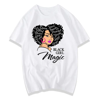 Augstas Kvalitātes Melnā Sieviete Melnā Meitene Burvju Afro Dāma T krekls Sievietēm