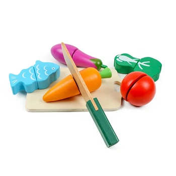Augļu Un Dārzeņu Spēlēt Virtuves Ēdienu Izlikties, Griešana Pārtikas Rotaļlietas - Izglītības Playset Ar Rotaļu Nazis, Griešanas Dēlis