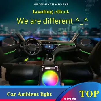 Auto Interjera Apkārtējās Gaismas, Universal Paneļa Durvju Spraugu Gaismas lentes Apdare Lampas APP/Tālvadības RGB LED Elastīga Gaismas