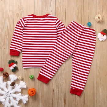 Baby Toddler Meitenes Ziemassvētku Vecītis, Svītrains Tops+bikses Pidžamas Sleepwear Tērpiem Kokvilnas Zīdaiņu Body ar garām Piedurknēm Zīdaiņu Apģērbu