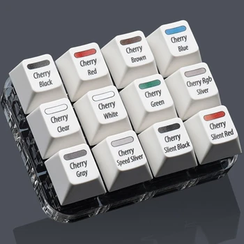 Balts Keycaps Testēšanas Rīku Ķiršu 12 MX Slēdži Tastatūras Testera Komplektu Skaidrs, Keycaps paraugu Ņemšanas PCB Mehāniskā Tastatūra