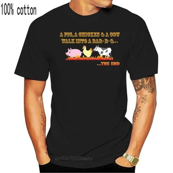 BBQ Joks T-Krekls Smieklīgi Cūka, Govs, Vistas Iet Uz Grila T Krekls Atlaidi 100 % Kokvilnas T Krekls Vīriešiem IR Vienkāršs Stils