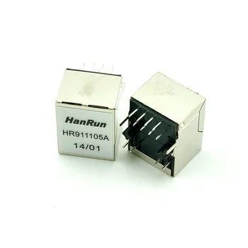 Bezmaksas pakešu pasta HR911105A RJ45 HanRun ar gaismas tīkla transformatoru ātrums (tikai 5.)