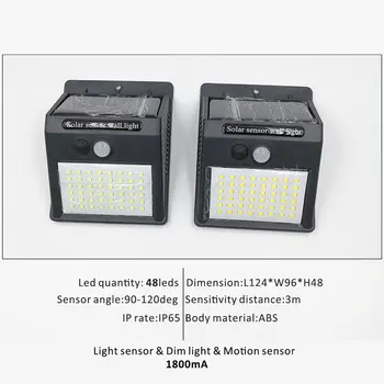 Bezvadu Saules Powered 35 LED Saules Gaismas Ūdensizturīgs IP65 PIR Kustības Sensors, Āra Žogu, Dārza Gaismas Ceļš, Solar Sienas Lampa