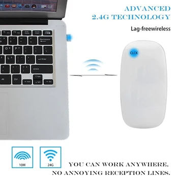 Bezvadu USB Datora Pele Optiskā Magic Mouse Ergonomisku 3D Slim Mause 1600 DPI Ultra Plānas Mazo Biroju Pelēm Apple Macbook