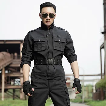Black Medību Apģērbs, Armijas Uniformas Mens Medību Apģērbs Taktiskās Kaujas Krekls +Kravas Bikses, Āra Armijas Ghillie Uzvalks Vīriešiem