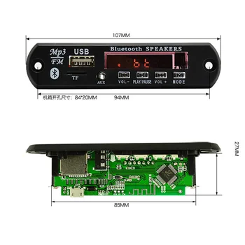 BT brīvroku L7809 Sprieguma Regulators DC-AC RCA Audio MP3 Decoder Valdes Bluetooth, MP3 Dekodēšana Valdes Modulis TF FLAC AUX