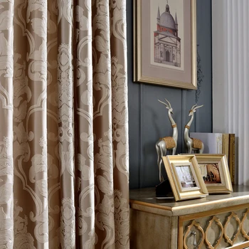Budloom eiropas stila violeta žakarda aizkari guļamistabai luksusa aizkari viesistabā, zelta ziedu, logu aizkari