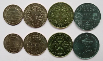 Butāna monētu komplekts 4 gab oriģinālos nekustamā īsto monētu Āzijā collectables