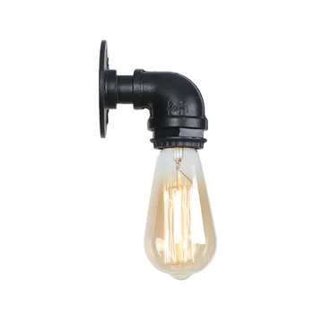 Bēniņi Melnā Dzelzs Sienas Apgaismojuma LED Edison Brā Vintage Ūdens Cauruļu Sienas Lampas Retro Gaismas Eju Nakts Mājas Dekori Apgaismojums