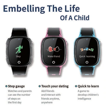 Bērniem Anti-Zaudēja Gps Tracker Smart Watch Sos Zvanu Drošas Rokas Pulkstenis Ūdensizturīgs Hw11 Melns