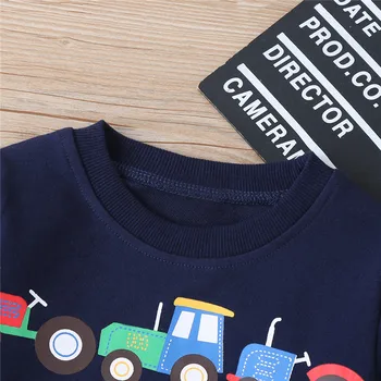Bērniem, Baby Boy Cartoon Maz Automašīnām, Krekls Zēnu Pavasara Rudens garām piedurknēm Silts Džemperis Džemperis 1-6Y