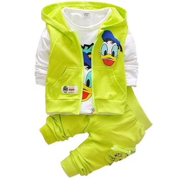 Bērnu Drēbes, Uzvalki Karikatūra Donald Duck Bērnu Bērniem, Meitenēm, Virsdrēbes Pelēkā Vārna Jaka, Bikses Apģērbs Bērnu Sporta Zēnu Apģērbu Komplekti Uzvalks