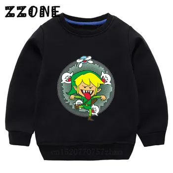 Bērnu Hoodies Bērniem Legend of Zelda Triforce Saiti Karikatūra sporta Krekli Bērnu Džemperi, Topi Meitene Zēns Rudens Drēbes,KYT5246