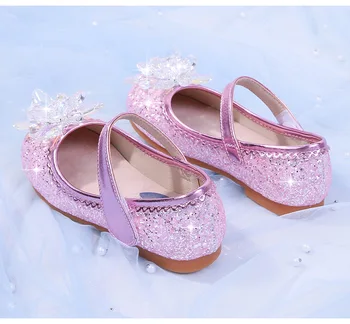 Bērnu princese kurpes meiteņu deju kurpes ar zemu papēdi sandales anime princese cosplay ādas spīdums kristāla kurpes, banketu