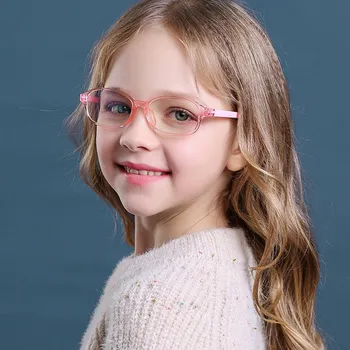 Bērnu, Zēnu, Meiteņu Zilās Gaismas Bērniem, Brilles, Optikas Rāmis Datoru Pārredzamu Pretbloķēšanas Anti Reflective Brilles ar UV