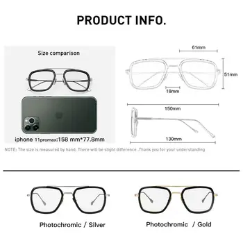 CAPONI Vīriešu Photochromic Brilles Anti Zilā Gaisma Datoru Optiskās Brilles, Tonijs Stārks, Skaidrs, Lēcas, Brilles Rāmis Sievietēm BSF6618