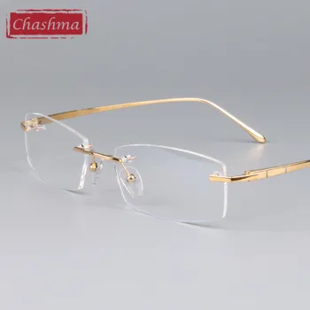 Chashma Vīriešiem un Sievietēm Tīra Titāna Gaismas bez apmales Dizainers Brilles Kvalitātes Rāmis bez rāmja Brilles Vīriešu un Sieviešu