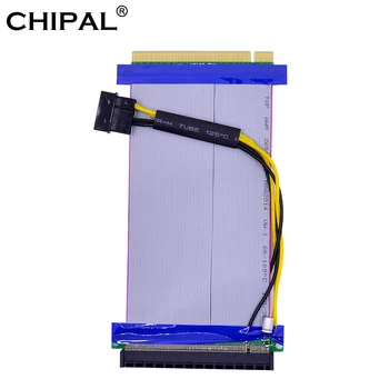 CHIPAL PCI-E Pieaugums Kartes PCI Express PCIE 16X, lai 16X Adapteri, Elastīgās Lentes pagarinātāja Kabelis Strāvas Padeve Bitcoin Mining
