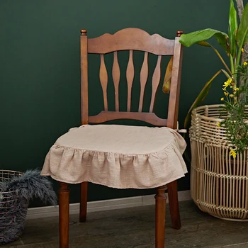 Cinderila falbala tīrtoņa krāsu neslīdošs sēdekļa spilvenu veļas viskozes auduma pārsējs projektēšanas biroju viesnīcas mājas roku krēsla sēdeklis mat