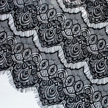 Cindylaceshow 1.55 Metru 59cm Plašu Skropstu Black Maiga Ziedu Klasiskās Mežģīnes Apdari Dekoru Amatniecības Šūšanas Mežģīņu Audumu, apģērbu izgatavošanas