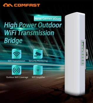 Comfast 300Mbps 2.4 G Bezvadu Āra Wifi lielos attālumos cpe 2*14dbi Antenas Wi fi Repeater Maršrutētāju un Piekļuves punktu tilta AP
