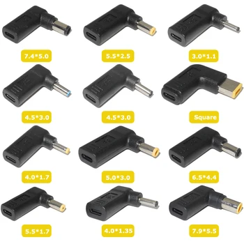 Dc Strāvas Adapteri Plug Converter USB C Tipa Sievietes 7.4 x 5.0 mm 4.5 x 3.0 mm 5.5 x 2.5 mm Vīrietis Klēpjdatoru Dc Output Jack Savienotājs