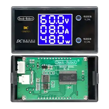 Digitālā DC 0-100V 0-10A 250W Testeri DC7-12V LCD Digitālais Displejs Spriegums Strāva Jauda Skaitītājs Voltmetrs Ammeter Amp Detektors