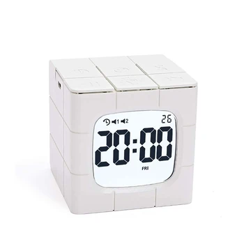 Digitālā rubika Kuba Pulkstenis ar Kalendāru ，2 Signālu Uzstādījumus Nakts Gaisma galda pulkstenis 1-60 Minūtēm Taimeris 10 Spilgtuma Līmeni