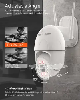 DIGOO DG-ZXC42 1080P PTZ Home Security, IP Kameras 4X Digitālo Zoom Speed Dome Bezvadu WiFi Kamera Nakts Redzamības CCTV Baby Monitor