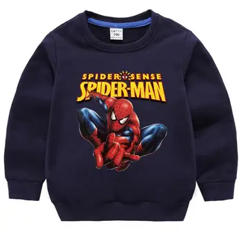 Disney Bērnu Drēbes Meitenēm Zēnu Spiderman Sporta Krekls Pelēkā Vārna Kokvilnas Pulovers Tee Rudens Garām Piedurknēm Bērnu Streetwear Bērniem