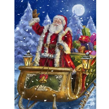 DIY 5D Dimanta Glezniecības Pilnībā Kārtas Urbt Cross Stitch Karikatūra Santa Claus Dimanta Mozaīkas Izšuvumi Sniegavīrs Ziemassvētku Mājas Dekoru