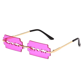 Doba Metāla Saulesbrilles Zīmola Dizaineru Sieviešu Vintage bez apmales Saulesbriļļu Modes Mazie Rāmji Retro Saules brilles UV400 Brilles