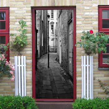 Durvis, durvju Apdare, Tapetes, 3D Bibliotēkas Sienas Uzlīmes Dzīvojamā Istaba Pētījumu, Mājas Dizaina Dekori Durvju Decal Sienas Plakātu deur uzlīme
