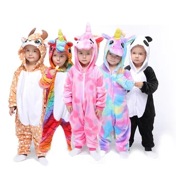 Dzīvnieku Kigurumi Bērnu Sleepwear Zēniem Meitenes Unicorn Flaneļa Pidžamas Bērniem Unicornio Pijamas Uzstādīt Mazulis Anime Ziemas Onesies
