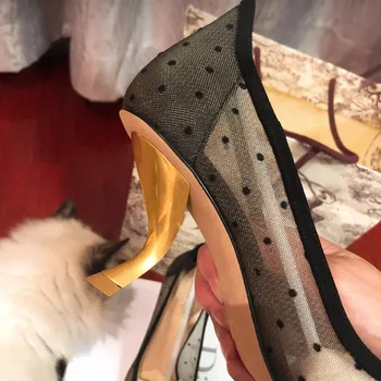 Dīvaini Papēža Acs Sieviešu Sūkņi Norādīja Toe 6CM Augsta Papēži Kleitu Kurpes Sieviete, Seksīga Duncis Dāmas Kurpes Zapatos Mujer