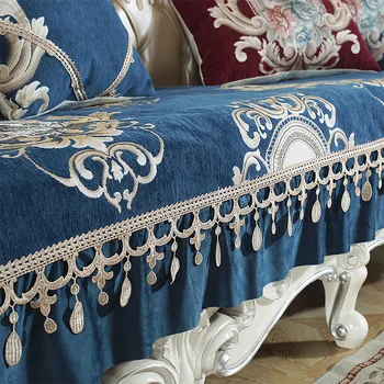 Eiropas Sofa Cover neslīdoša Žakarda Dīvāna Spilvenu Pārvalki Kāzu Dzīvojamā Istaba Svārki Pusē, kas Aptver Dīvāni Luksusa Dekors