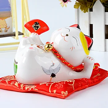 Eiropas stila Laimīgs kaķis dekoratīvi keramikas tauri mājas mēbeles, radošas dāvanas saglabātu naudu mājās apdares process