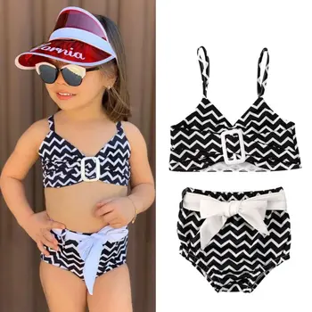 Emmababy Toddler Baby Girl Apģērbu Svītrains Peldkostīms Peldkostīmi, Peldēšanas Peldkostīms Bikini, Vasaras